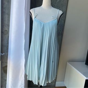 Club Monaco Seafoam Pleated Trapeze Halter Mini Dress